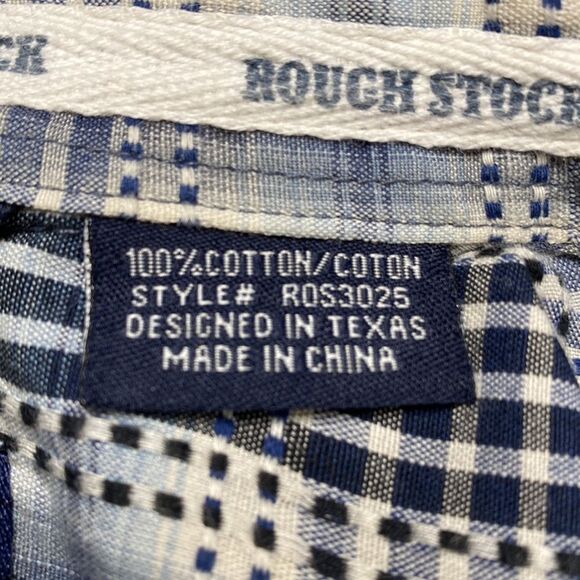 Vintage Rough Stock Panhandle Slim Pearl Snap Western Button Down Shirt Sz M - Picture 6 of 9